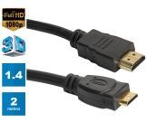 CABO HDMI P/ MINI HDMI C/ ETHERNET/ FULL HD/ 3D/ 1.4V 2M